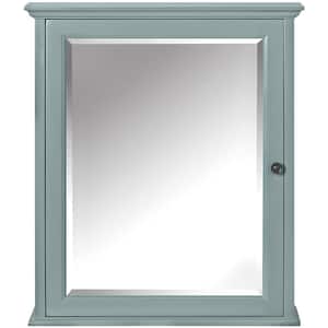 Hamilton 23-3/4 in. W x 27 in. H x 8 in. D Framed Surface-Mount Bathroom Medicine Cabinet in Sea Glass