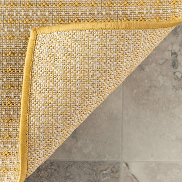 DASH & ALBERT Tirzah Modern Yellow 5 ft. x 8 ft. Outdoor Area Rug
