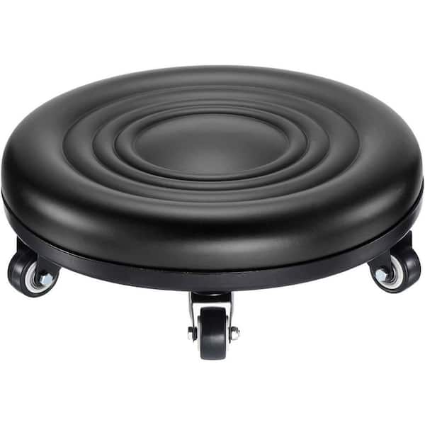 Low Rolling Stool Chair with PU Leather Seat, 360 Swivel Wheels, Shock Absorbing, Comfortable for Home Office Fitness