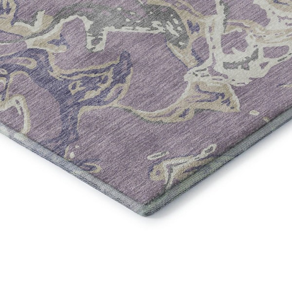 Mayfield Premium Machine Washable Abstract AMF1035 Lavender 9 ft. x 12 ft. Area Rug