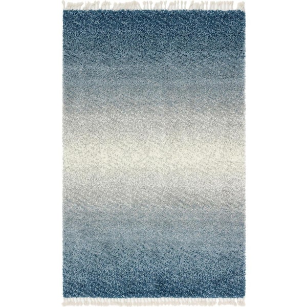 Hygge Shag Gradient Blue 5 ft. x 8 ft. Area Rug
