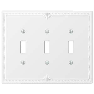 Richmond 3 Gang Toggle Composite Wall Plate - White