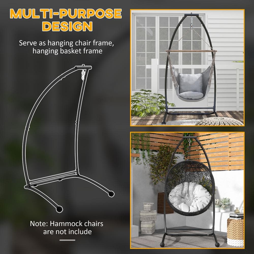 Black Steel X-Stand for Hanging Hammock Chairs