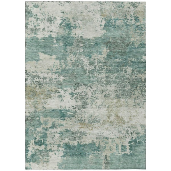 Chantille Machine Washable Indoor/Outdoor Abstract ACN2366 Aloe 10 ft. x 14 ft. Area Rug