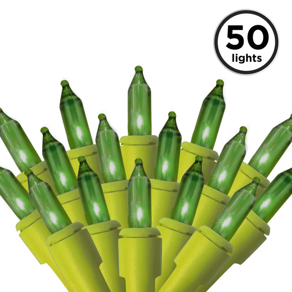 50-Light Green Incandescent Christmas Outdoor String Lights