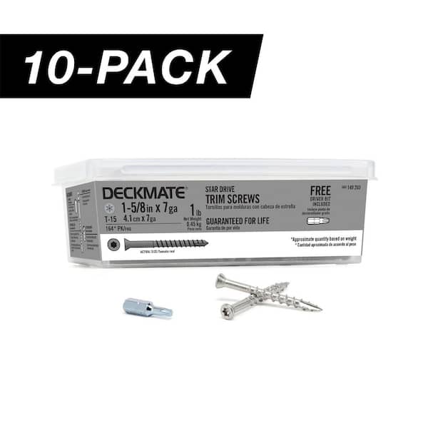 10-Pack #7 x 1-5/8 in. 305 Stainless Steel Star Drive Trim Screw (10 lb / 1,640-Piece)