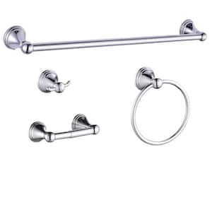 4 -Piece Bath Hardware Set with Included Mounting Hardware in Chrome