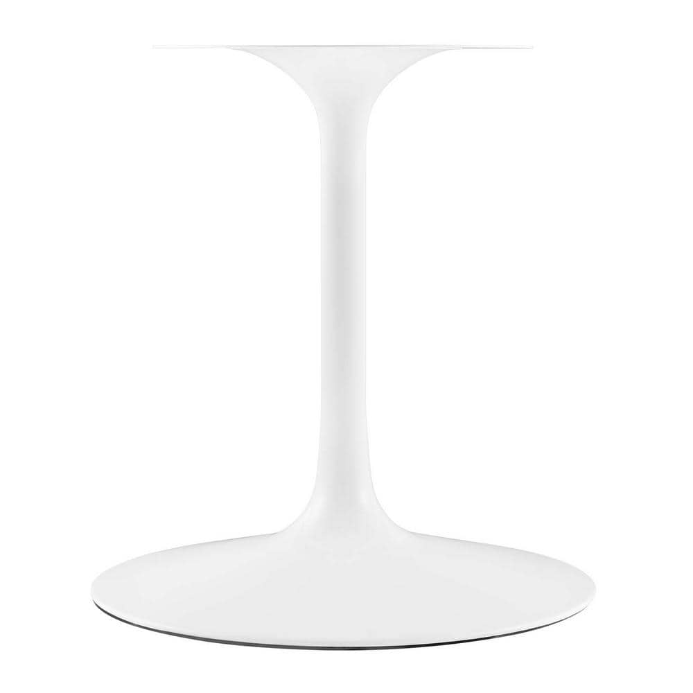 Lippa 60" Walnut Oval Wood Dining Table with White Metal Base