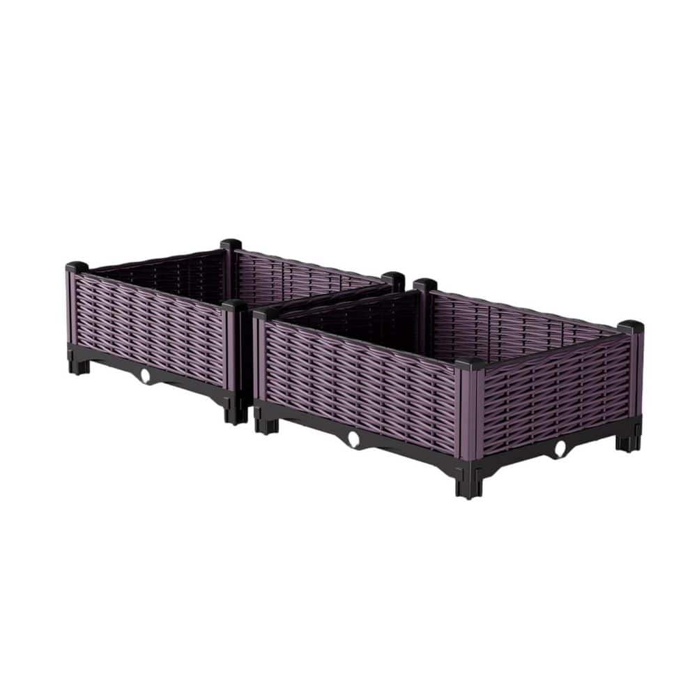 15.7 in. L x 15.7 in. W x 8.6 in. H Plastic Raised Beds for Gardening with Drainage Holes, for Garden Patio Deck Balcony price history on PriceWatchPro
