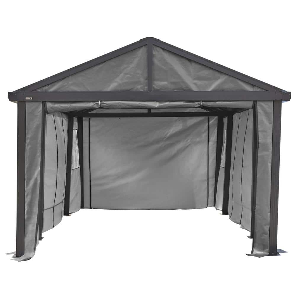 Samara 12' x 20' Dark Gray Aluminum and Steel Carport Kit