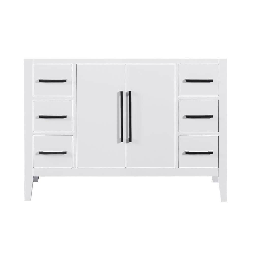 Laurel 47.2" White Fir Wood Single Bathroom Vanity Base