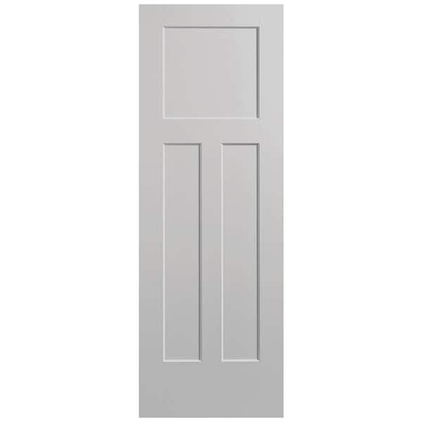 Masonite 28 in. x 80 in. 3-Panel Winslow Single Bore Solid Core Silver Bullet Molded Composite Interior Door Slab