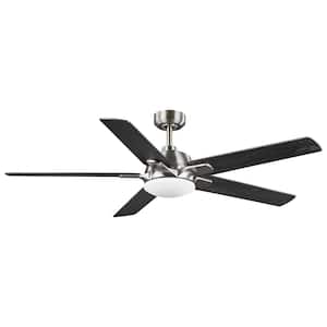Greenhaven 60 in. White Color Changing LED Brushed Nickel Smart Ceiling Fan with Light and Remote Powered by Hubspace
