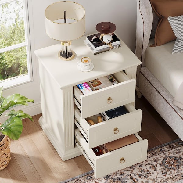 TRIBESIGNS WAY TO ORIGIN Mayville Beige Wood 3-Drawer