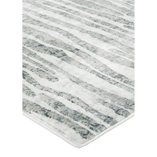 8 ft. x 10 ft. Gray, Ivory Striped Area Rug
