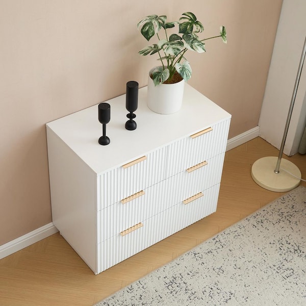 Karl home White 4 Drawer 28.35 in. Wide Chest of Drawers Karl home White 4 Drawer 28.35 in. Wide Chest of Drawers