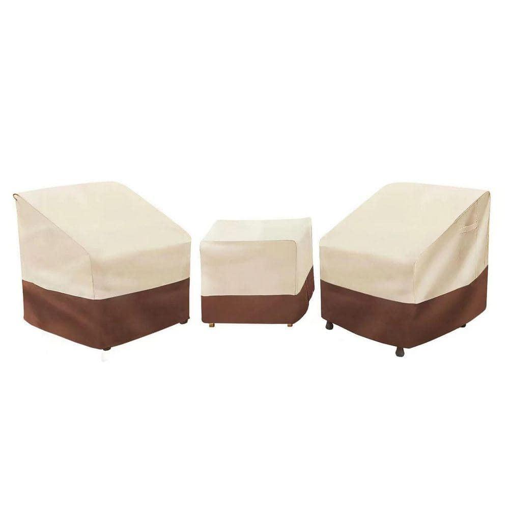 3-Piece Patio Furniture Covers Set, 600D Oxford Waterproof Heavy Duty Outdoor Chair and Table Cover