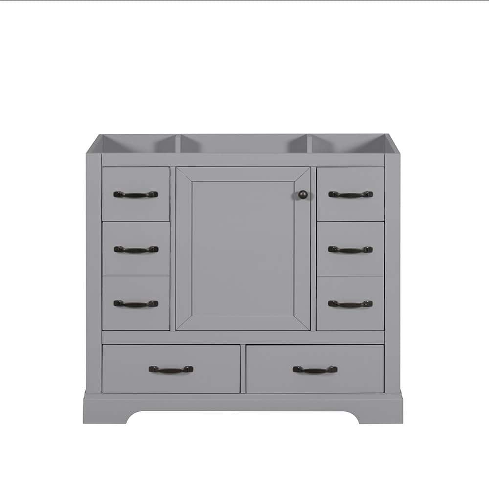 Byna 35 in. W. x 17 in. D x 33 in. H Freestanding Bath Vanity Cabinet without Top in Gray price history on PriceWatchPro