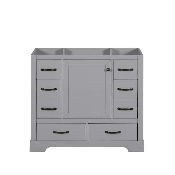 Modland Byna 35 in. W. x 17 in. D x 33 in. H Freestanding Bath Vanity Cabinet without Top in Gray