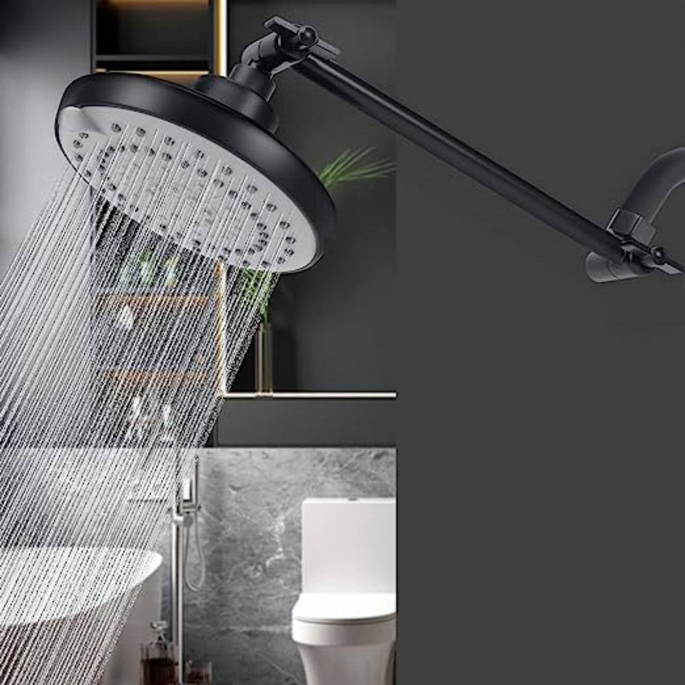 Matte Black High Pressure 5-Function Wall Mounted Shower Head