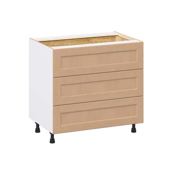 Lakewood Sugar Cookie Shaker Assembled Base Kitchen Cabinet with 4 Drawers (36 in. W x 34.5 in. H x 24 in. D)