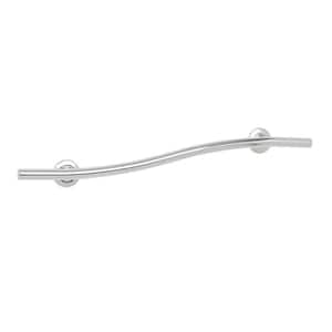 36 in. Lifestyle and Wellness Designer Wave Wall Mount Bathroom Shower Grab Bar, 1-3/4 in. Dia in Polished