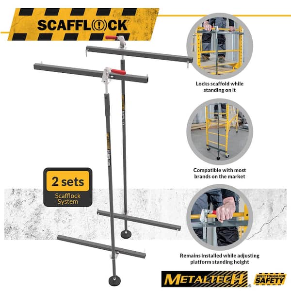 MetalTech Jobsite 6 ft. Scafflock Safety Brakes, Stabilizing