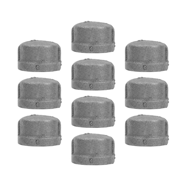 3/4 in. Black Iron Cap (10-Pack)