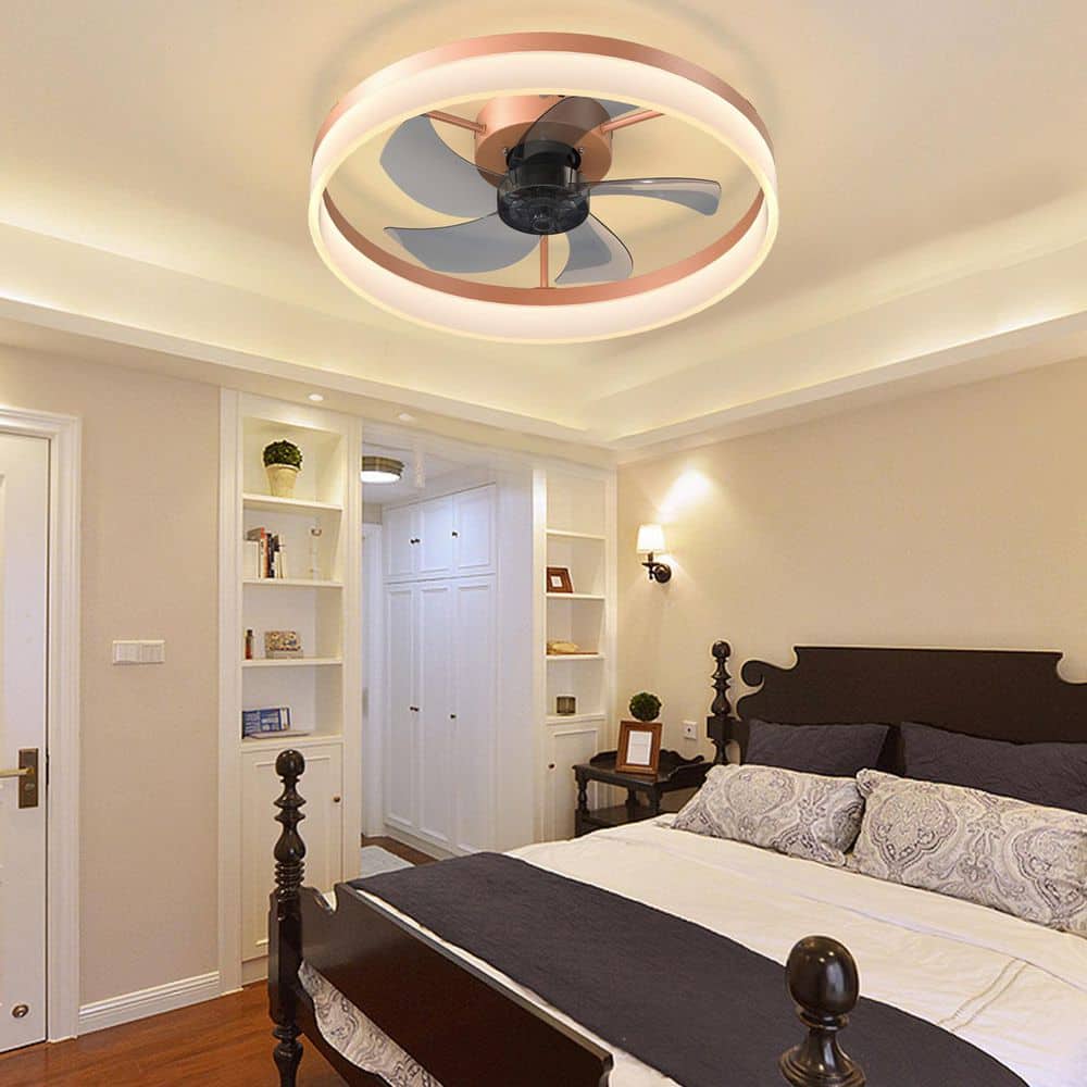 20 in. Smart Indoor Rose Gold Flush Mount Standard Ceiling Fan with Integrated LED and Remote Included price history on PriceWatchPro