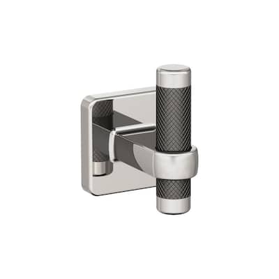 Esquire Knob Single Robe Hook in Polished Nickel/Gunmetal