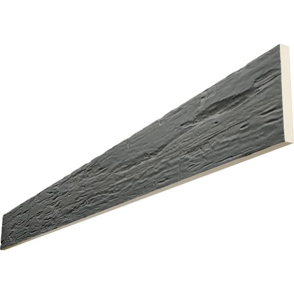 Ekena Millwork Endura thane 1 in. H x 8 in. W x 8 ft. L Hand Hewn Slate Faux Wood Beam Plank