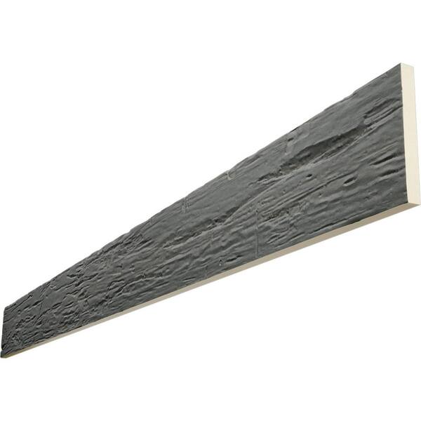 Ekena Millwork Endurathane 1 in. H x 8 in. W x 12 ft. L Hand Hewn Slate Faux Wood Beam Plank