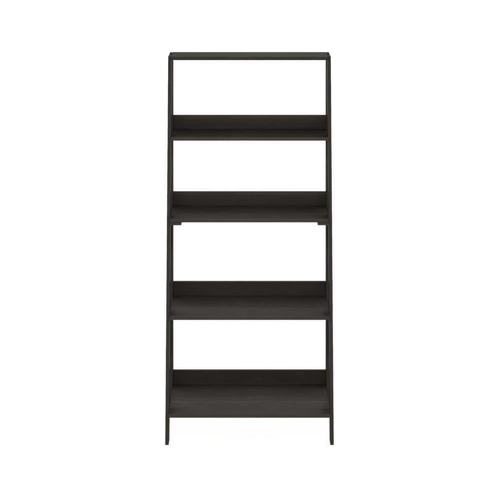Espresso 5-Tier Wooden Ladder Bookcase
