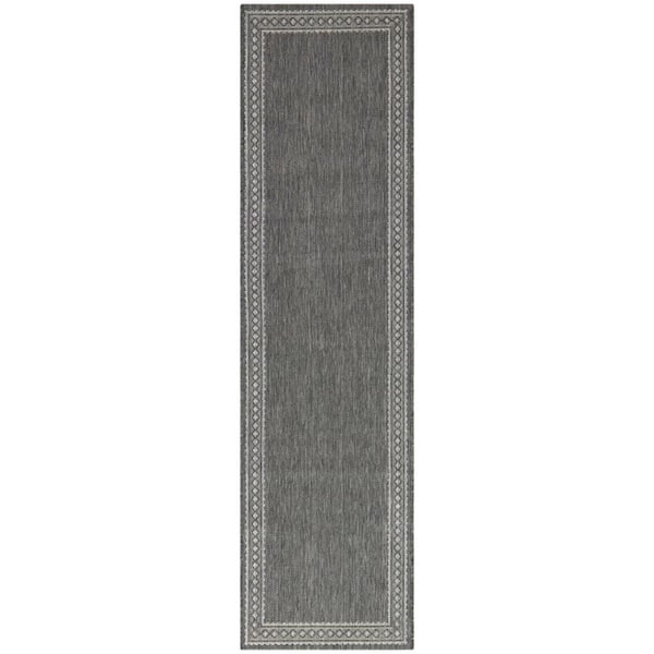 Hampton Bay Dark Gray 2 X 7 Border Indooroutdoor Area Rug 3123365