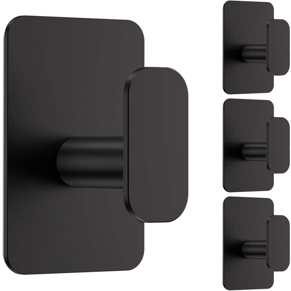 Adhesive Wall Hook Towel Holder in Black Finish, Heavy Duty Stainless Steel Bath Accessory for Bathroom, 4 Pack price history on PriceWatchPro