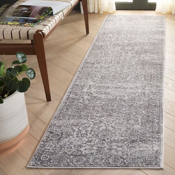 Finley 2 ft. x 10 ft. Gray/Beige Medallion Runner Rug