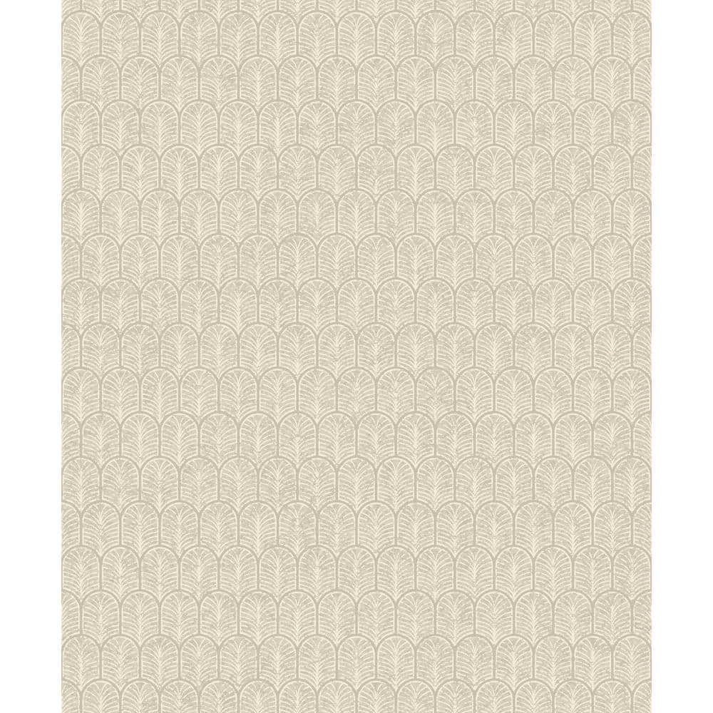 Lustre Collection Beige Geometric Arch Shimmer Finish Paper on Non-woven No