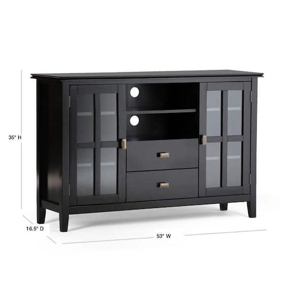 Simpli Home Artisan Solid Wood 53 in. Wide Transitional TV Media
