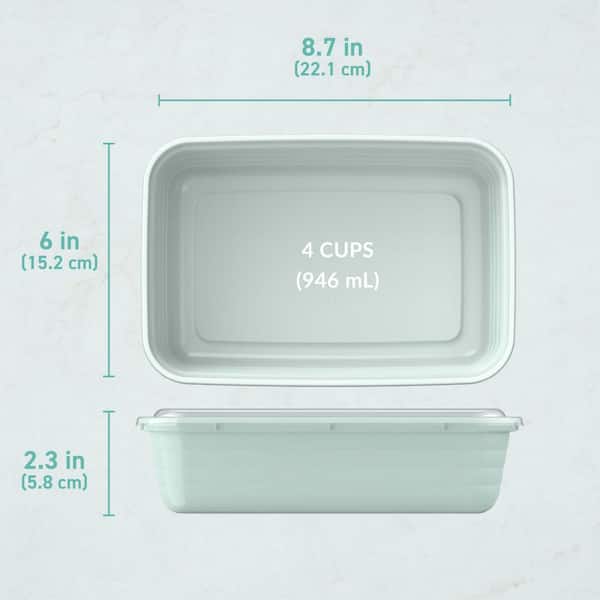 Plastic Meal Prep Containers with Lids for Meal Prep, Storing Leftovers, and General To-Go Food Storage, Mint (20-Pack)