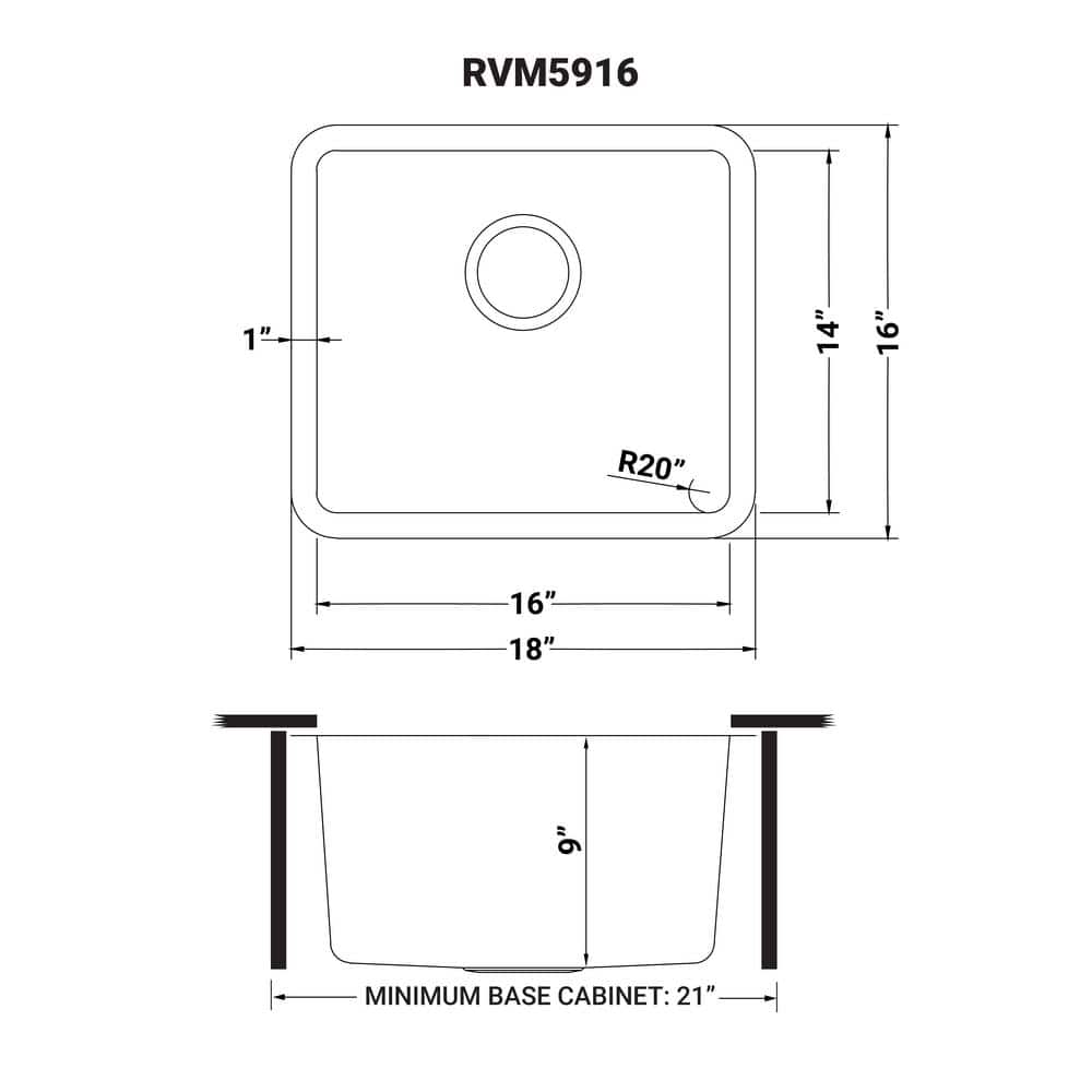 Ruvati 18" Stainless Steel Undermount Bar Prep Sink