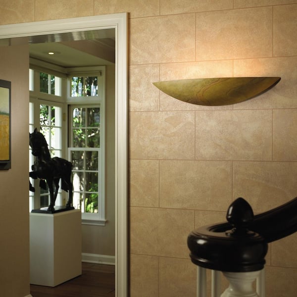 Ambiance Collection 23 in. 2 Light Harvest Yellow Slate Ceramic Wall Sconce