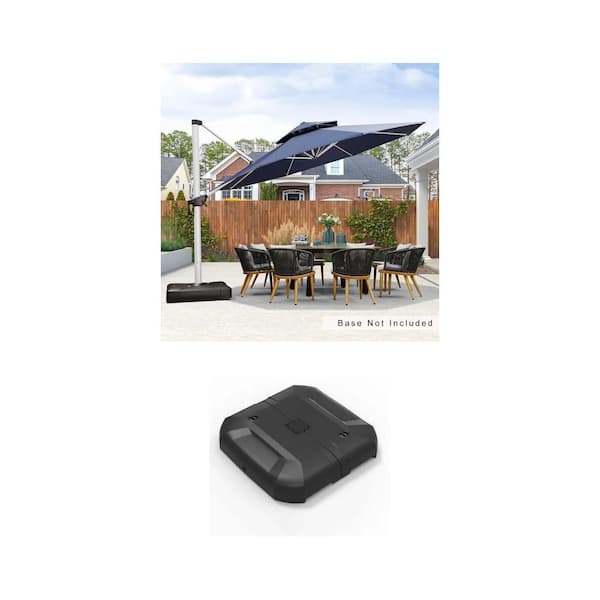 13 ft. Navy Blue Octagon Cantilever Umbrella and 330 lbs. Weighted Base Combo