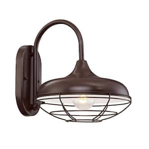 1-Light 10 in. Architectural Bronze Outdoor Sconce