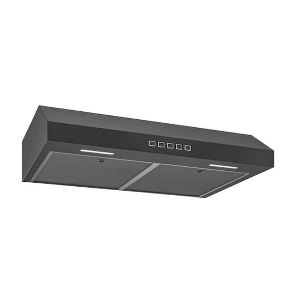 Glacier 36 in. 350 MAX Blower CFM Convertible Under Cabinet 1.5 Sones Black Stainless Range Hood