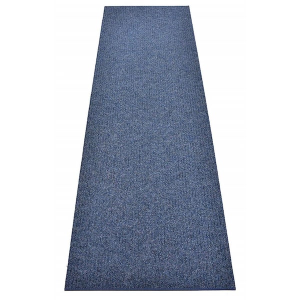 RugStylesOnline Tough Blue 36 in. W x Your Choice Length Custom Size Runner Rugs