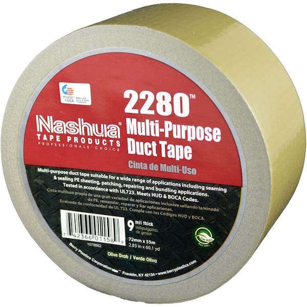Nashua Tape 2.83 in. x 60.1 yds. 2280 Multi-Purpose Duct Tape in Olive Drab