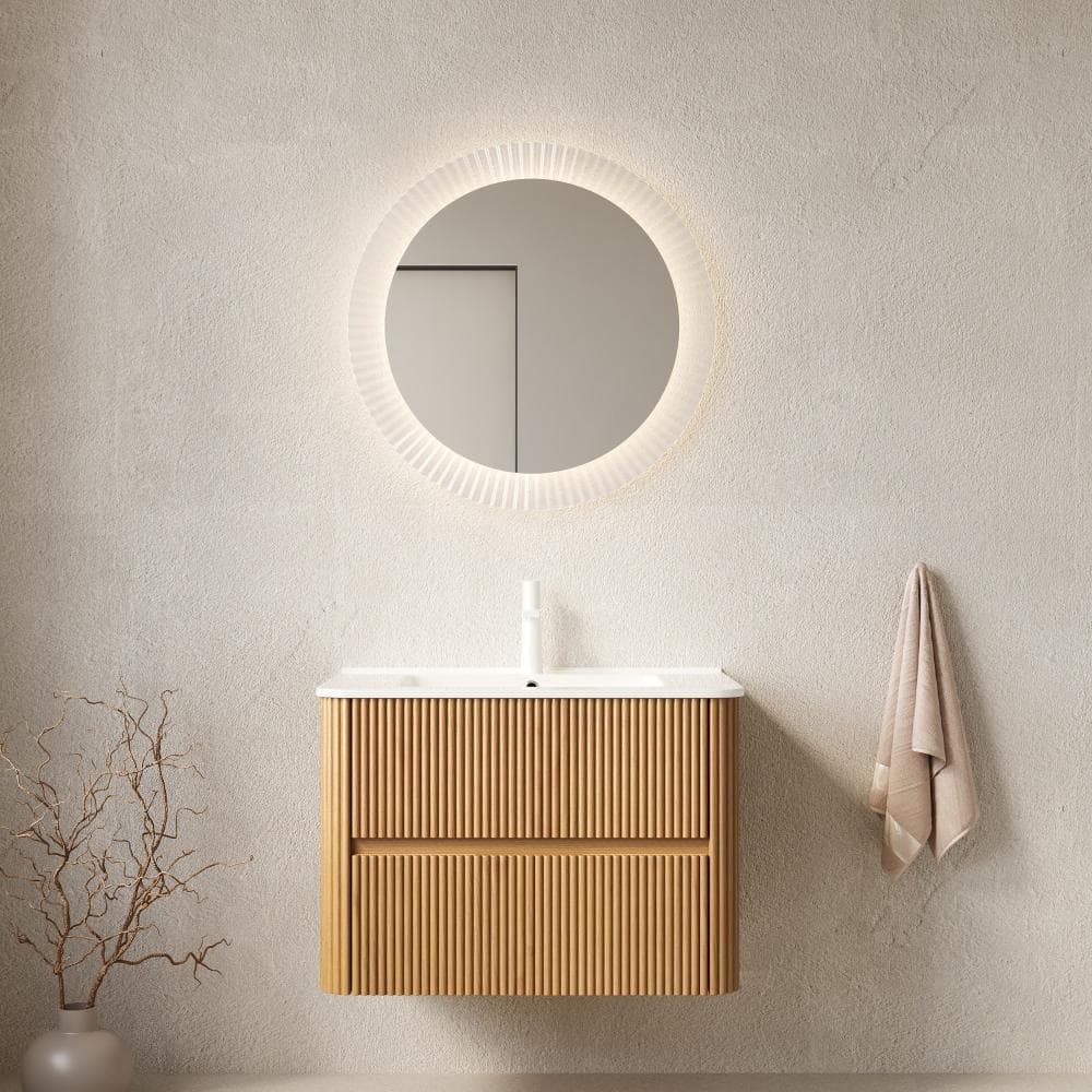 30 in.Single Sink Deep Walnut Floating Bathroom Vanity,White Top&Ceramic Basin,2 Soft-close Drawers price history on PriceWatchPro