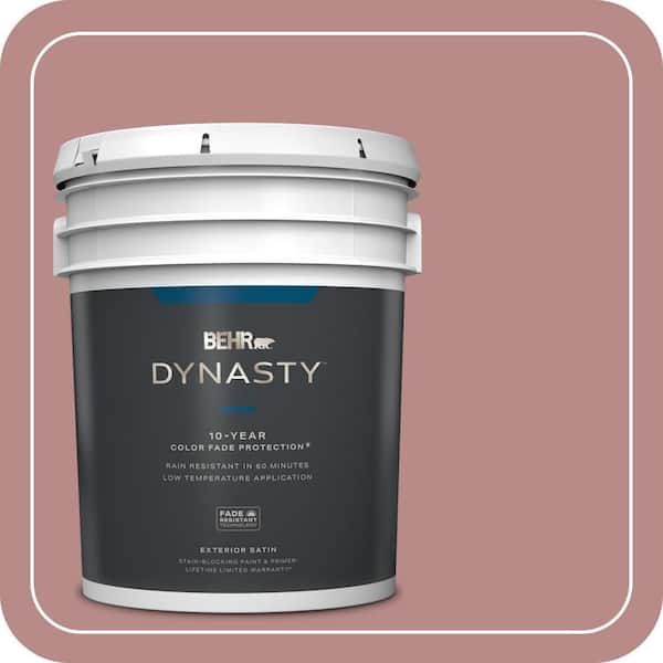 BEHR DYNASTY 5 gal. #150F-4 Victorian Mauve Satin Enamel Exterior Stain-Blocking Paint & Primer