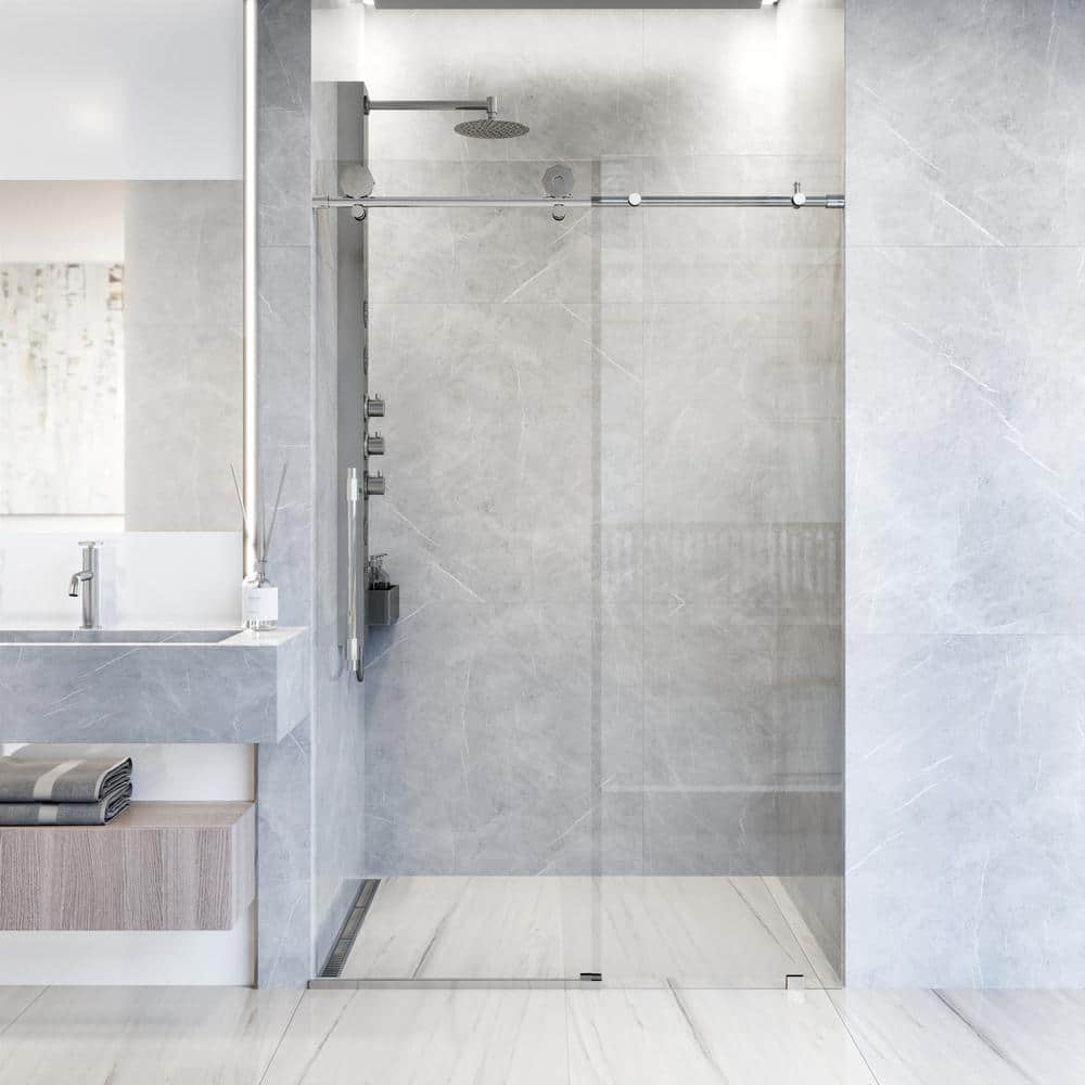 Elan Hart 72" Frameless Sliding Shower Door with Clear Glass