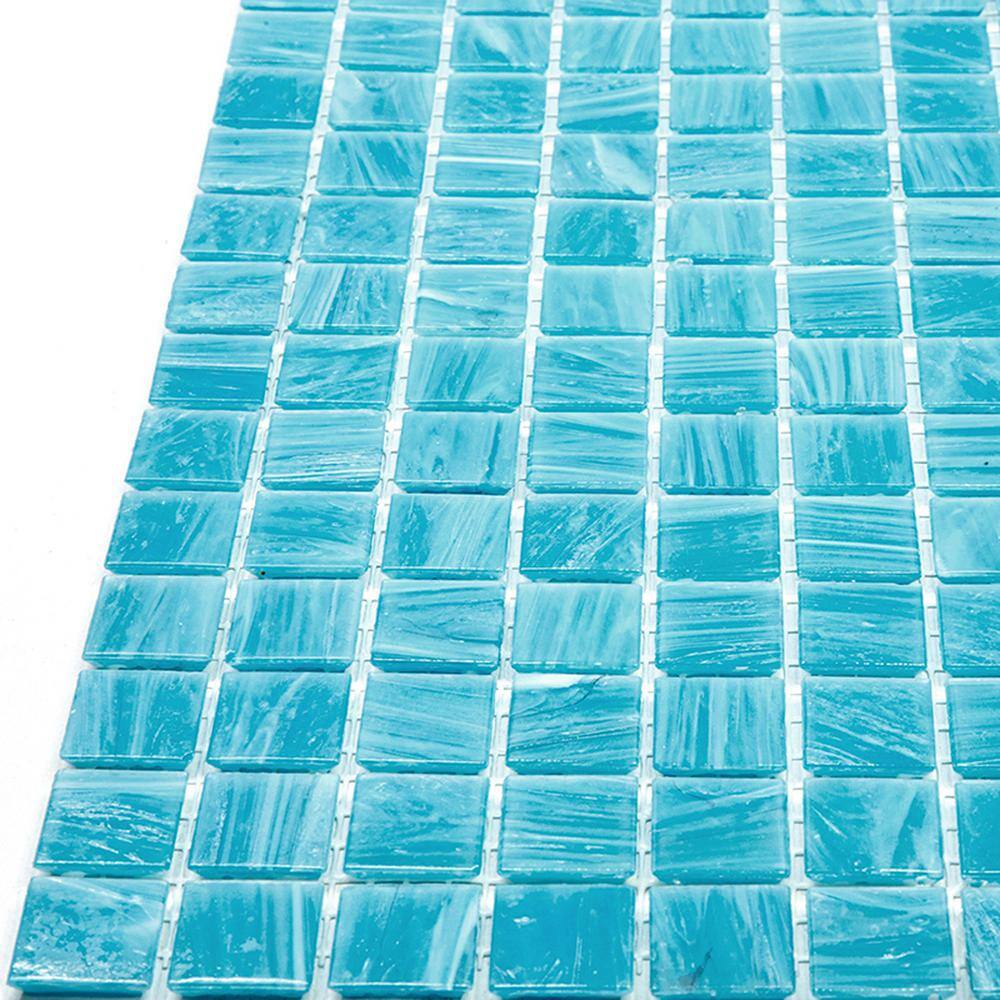 Sky Blue 12" x 12" Glossy Glass Mosaic Tile
